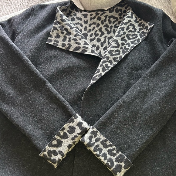 Jackets & Blazers - Reversible Black and Leopard Women's Coat